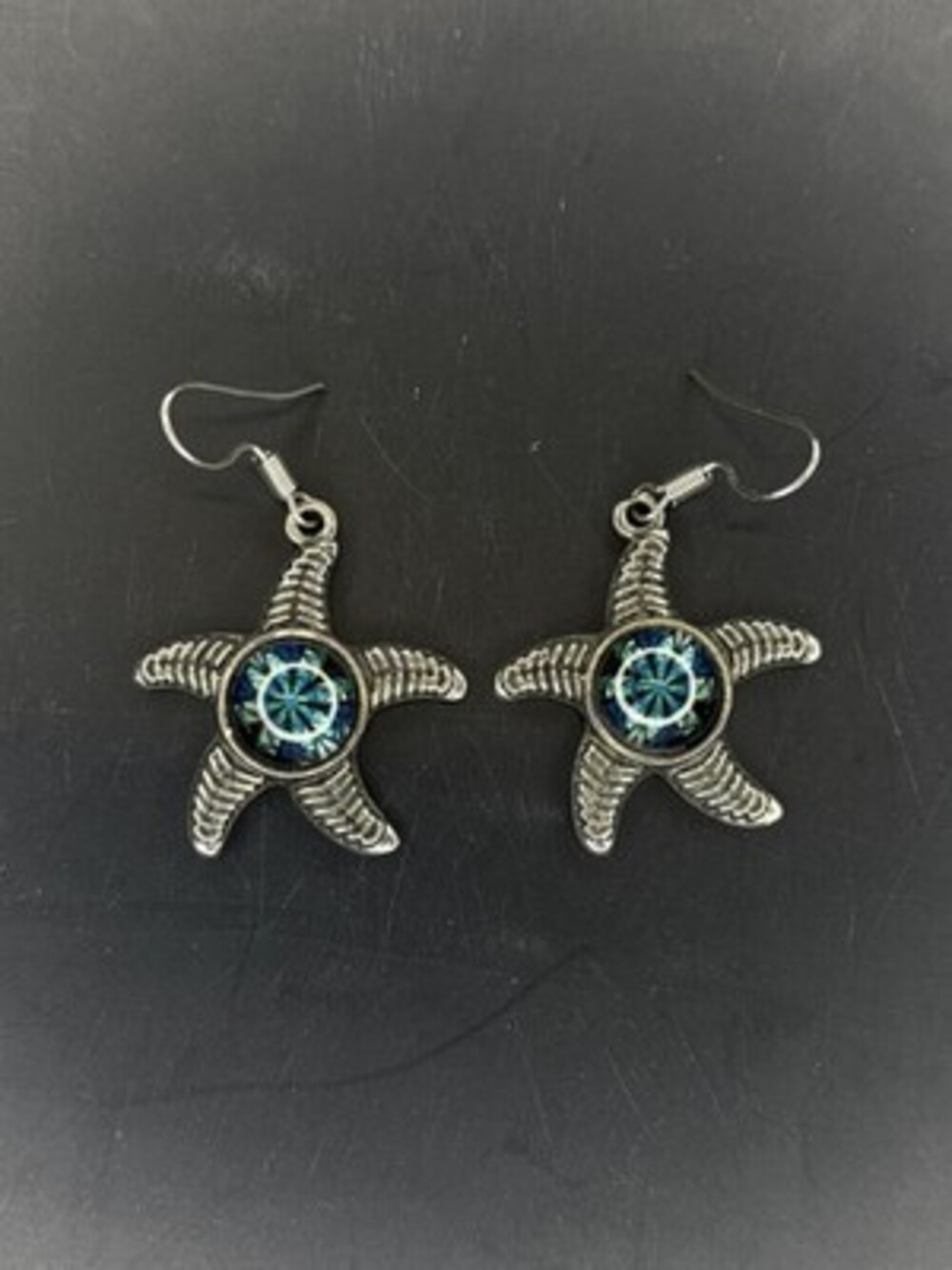 Beautiful 925 Sterling Silver Starfish Dangle Earrings